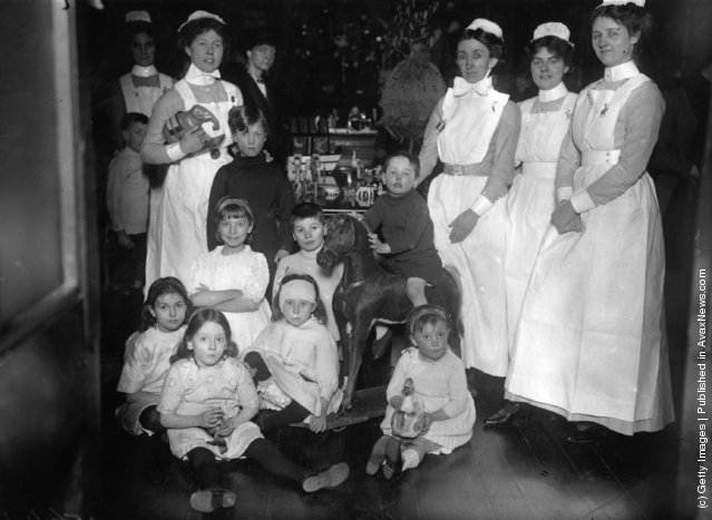 1913: Christmas entertainments at the Hospital for Sick Children in Great Ormond Street, London
