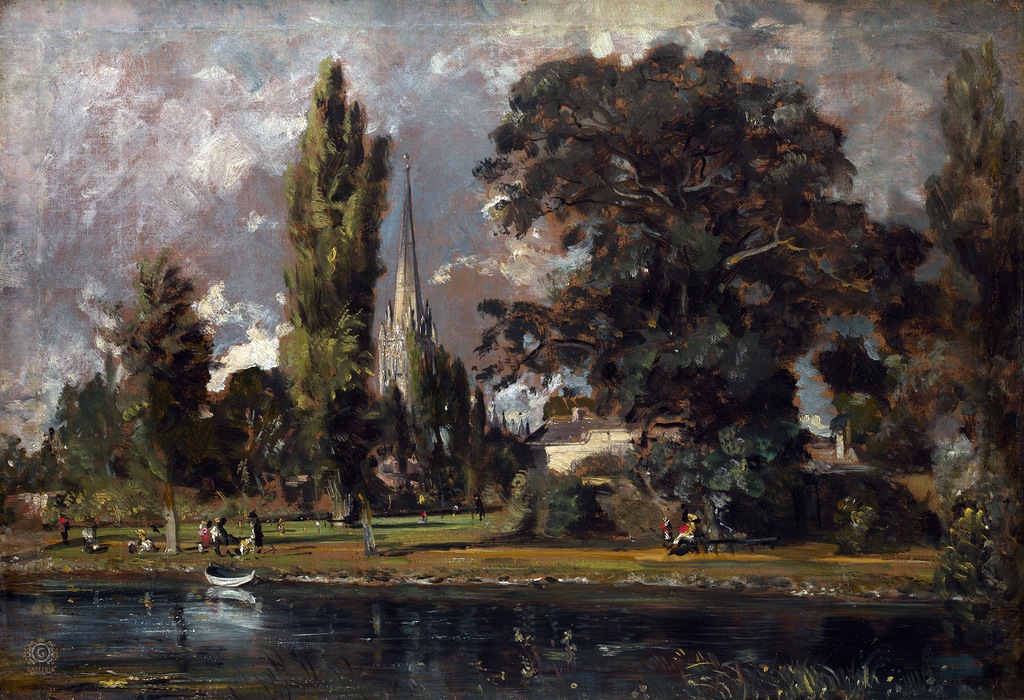 John Constable. Salisbury Cathedral and Leadenhall from the River Avon