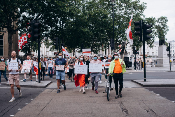 Цепь солидарности белорусов на Трафальгарской площади