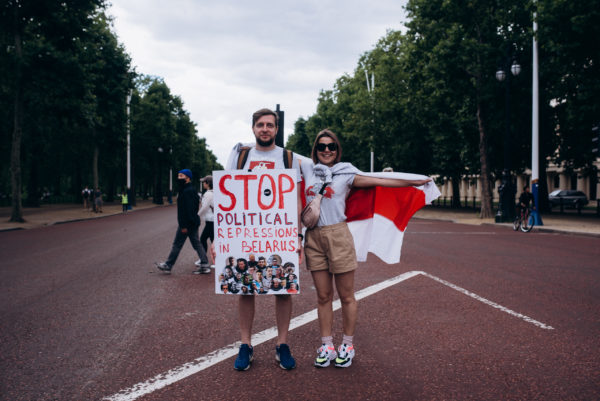 Цепь солидарности белорусов на Трафальгарской площади