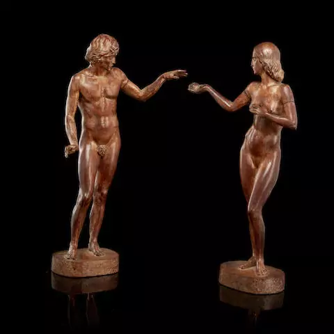 Скульптура Глеба Дерюжинского «Адам и Ева» (предварительная оценка - £6000 - £8000)