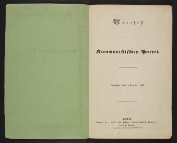 1st Edition of Communist Manifesto. (c) British Library Board